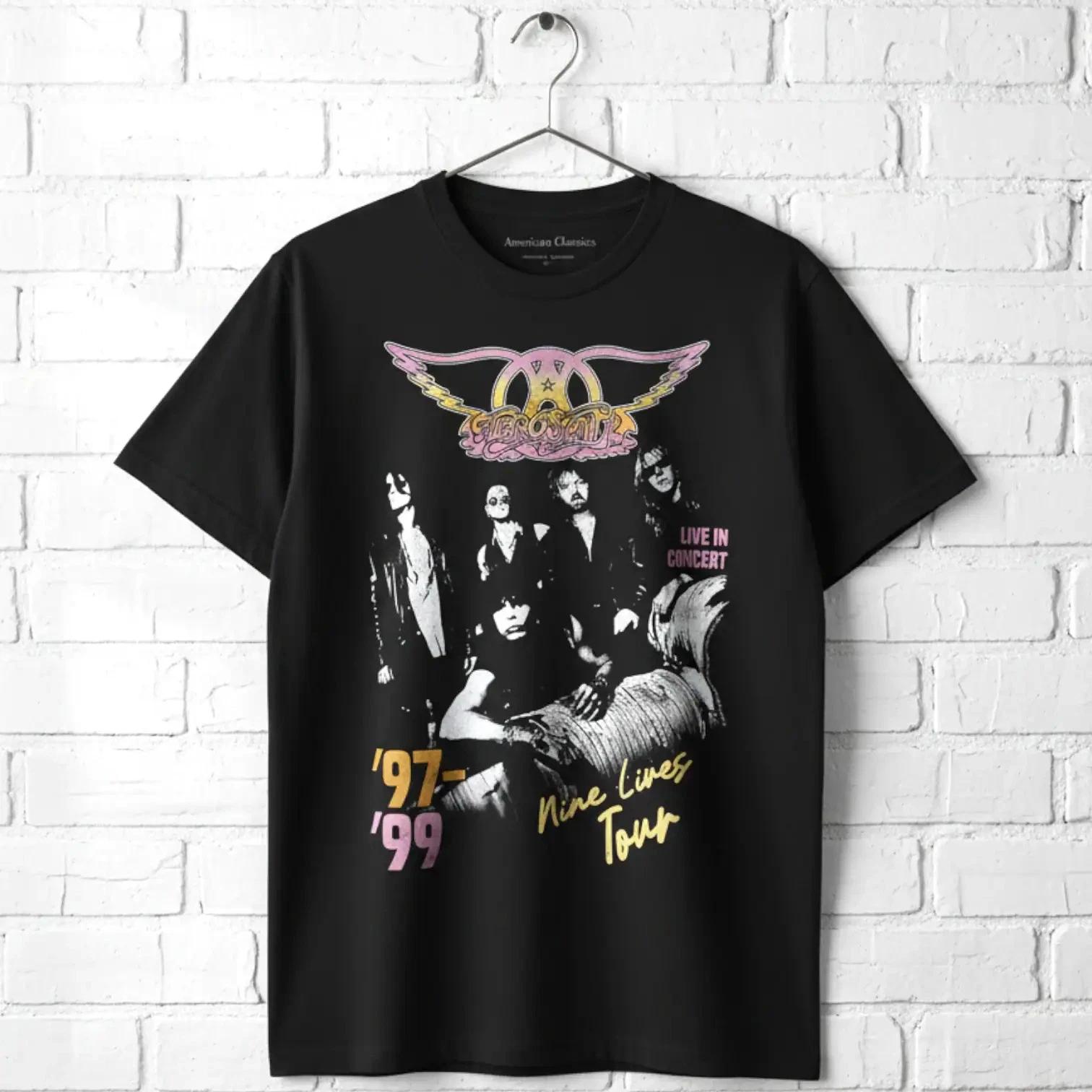 Aerosmith Nine Lives Tour 97-99 Men s T Shirt XXXL