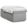 VidaXL Slat Bed Base with Mattress Light Grey 90x200 Cm Fabric 3285345