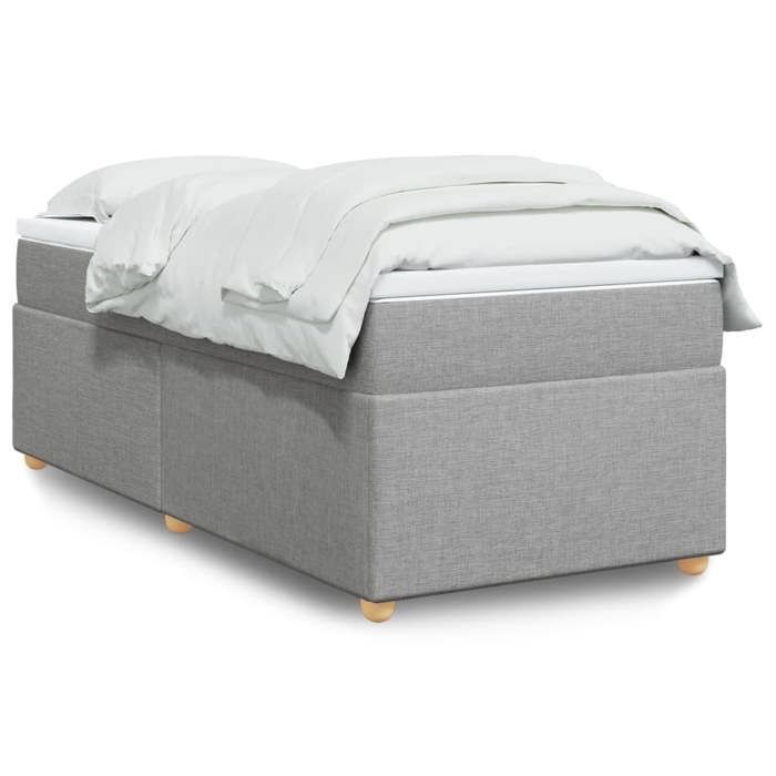 Maison Exclusive - Sommier à lattes de lit avec matelas Gris clair 90x200 cm Tissu