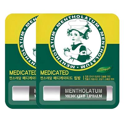 Medicated Lip Balm, Natural Menthol, 3.5g, 2 Units
