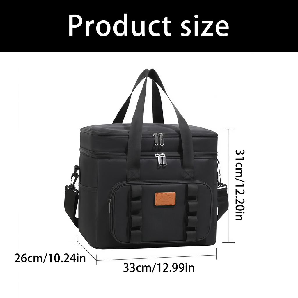 Premium Thermal Lunch Bag For Family Outings Leakproof Double Insulation Adjustable Shoulder Strap High Capacity Camping Picnic Bag