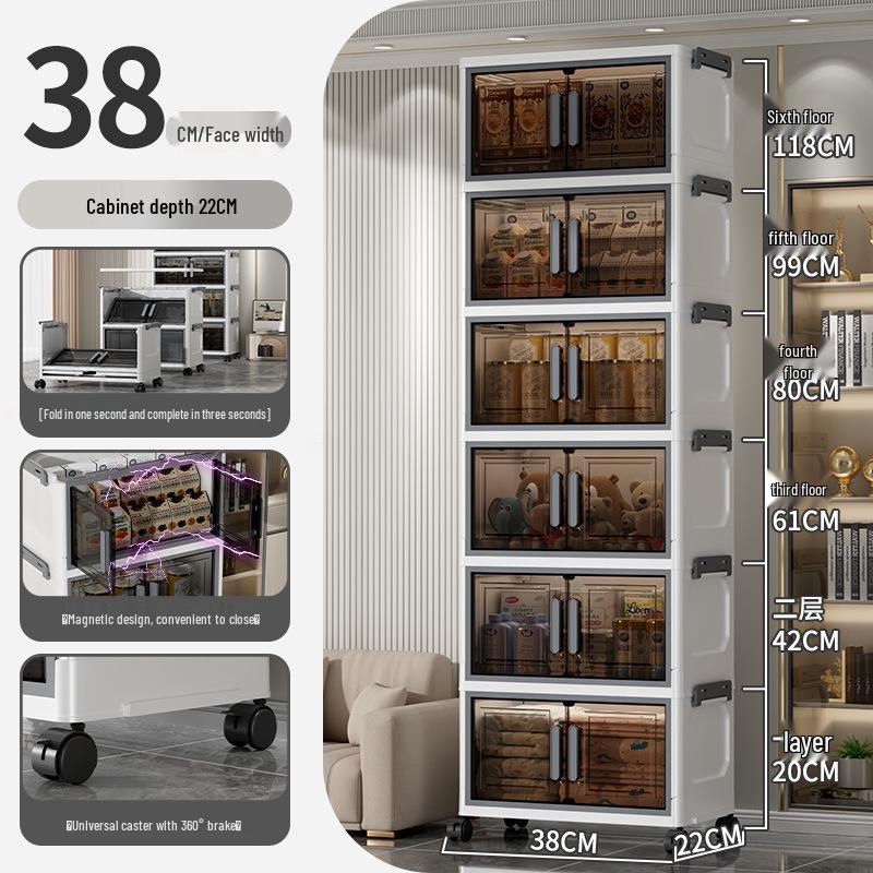 Foldable Plastic Storage Cabinet: Flip-Top Wardrobe Organizer for Clothes and Medicine