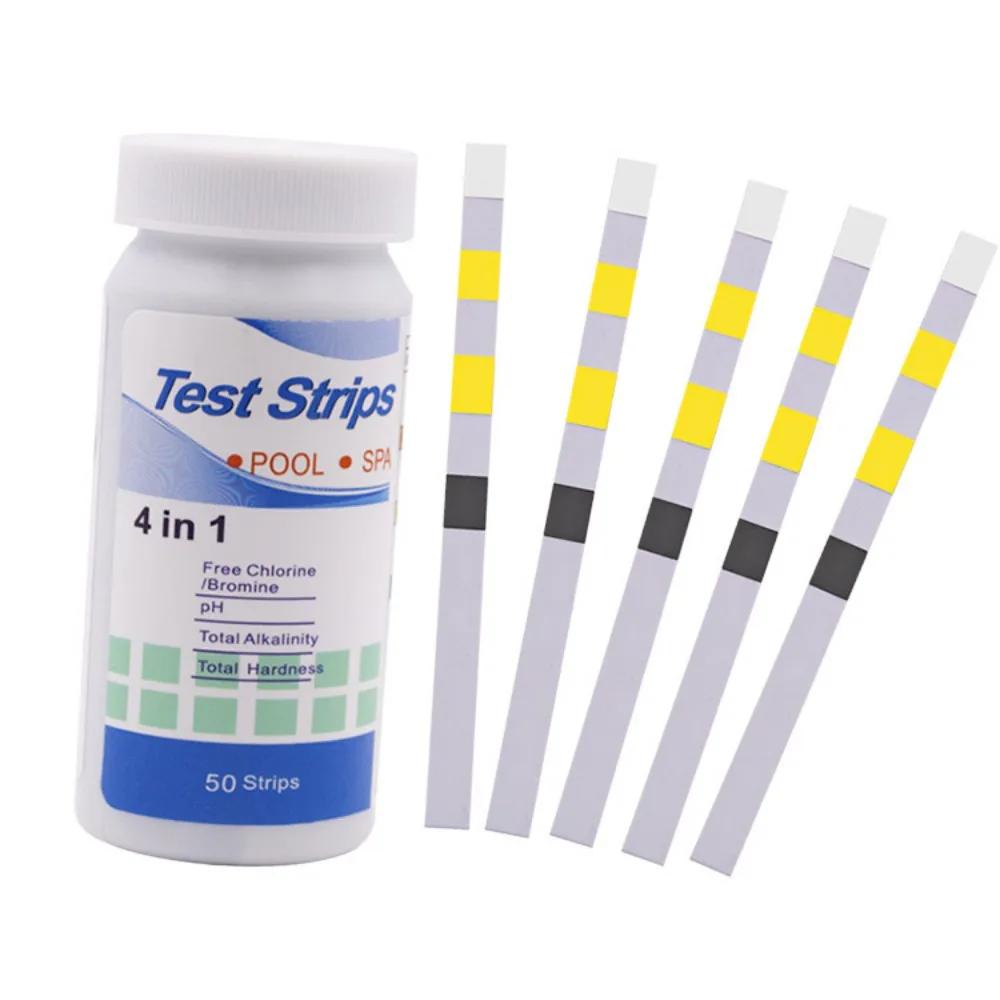 50pcs 6 In 1 Chlorine PH Test Strips Swimming Pool Spa Water Test Paper Hardness Chlorine Alkalinity PH Cyanuric Bromine Detect