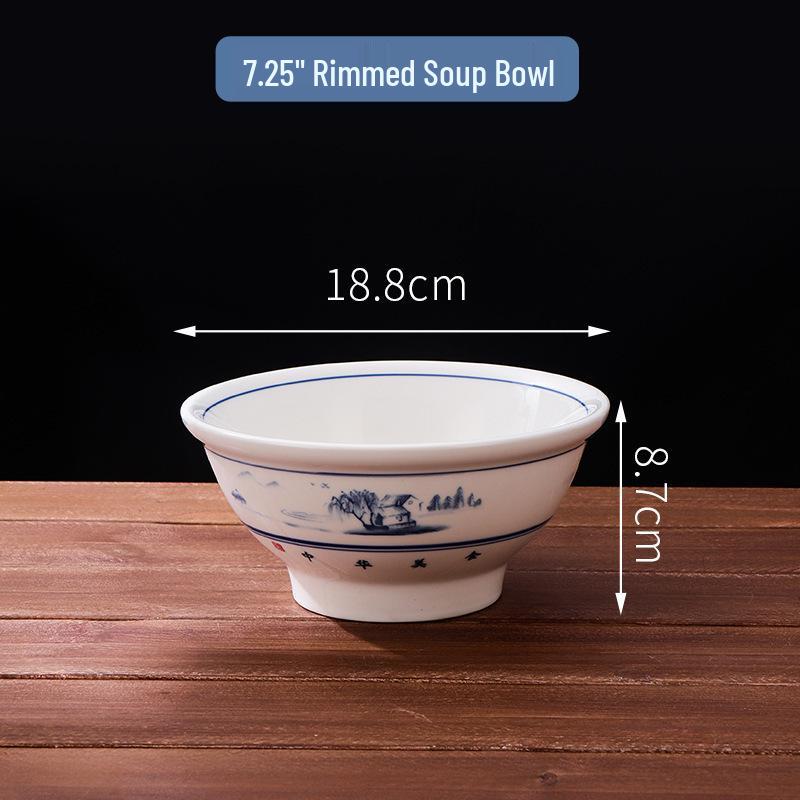 Large High-Footed Ceramic Soup & Noodle Bowl