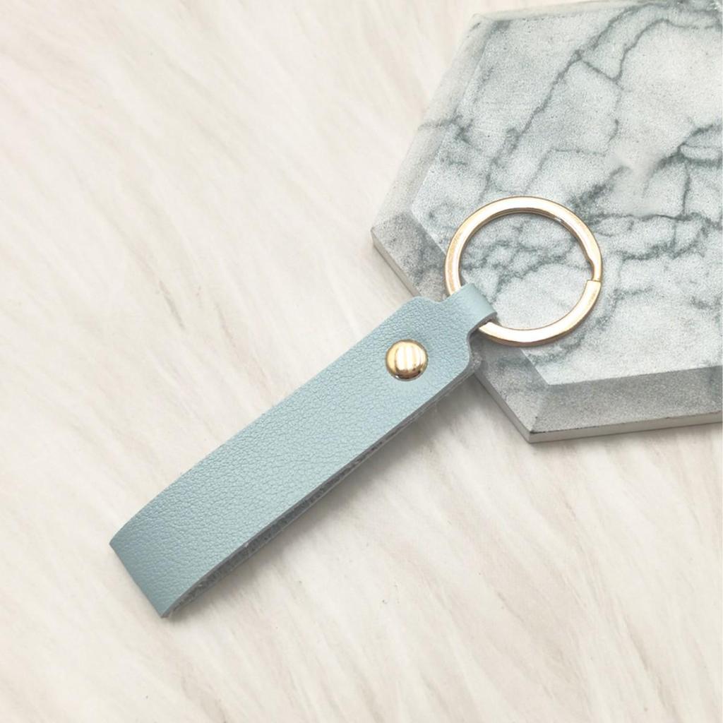 Creative Solid Color PU Leather Keychain | Small Gift for Business
