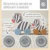 Zèbres à tirer en bois - bieco - jouets à tirer - animaux à tirer - 8 roues en bois