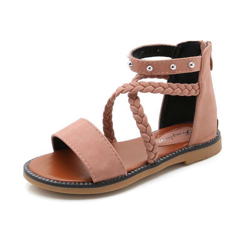 

Girls sandals summer 2025 new Korean version soft-soled children s Roman shoes student shoes medium and older children s open-toed princess shoes 37 yards inner length 22.6 cm