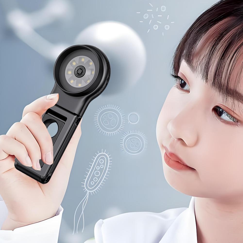 500X Magnification Digital Microscope with LED Portable Handheld Microscope 2Inch IPS Screen Microscope Camera for Home Office