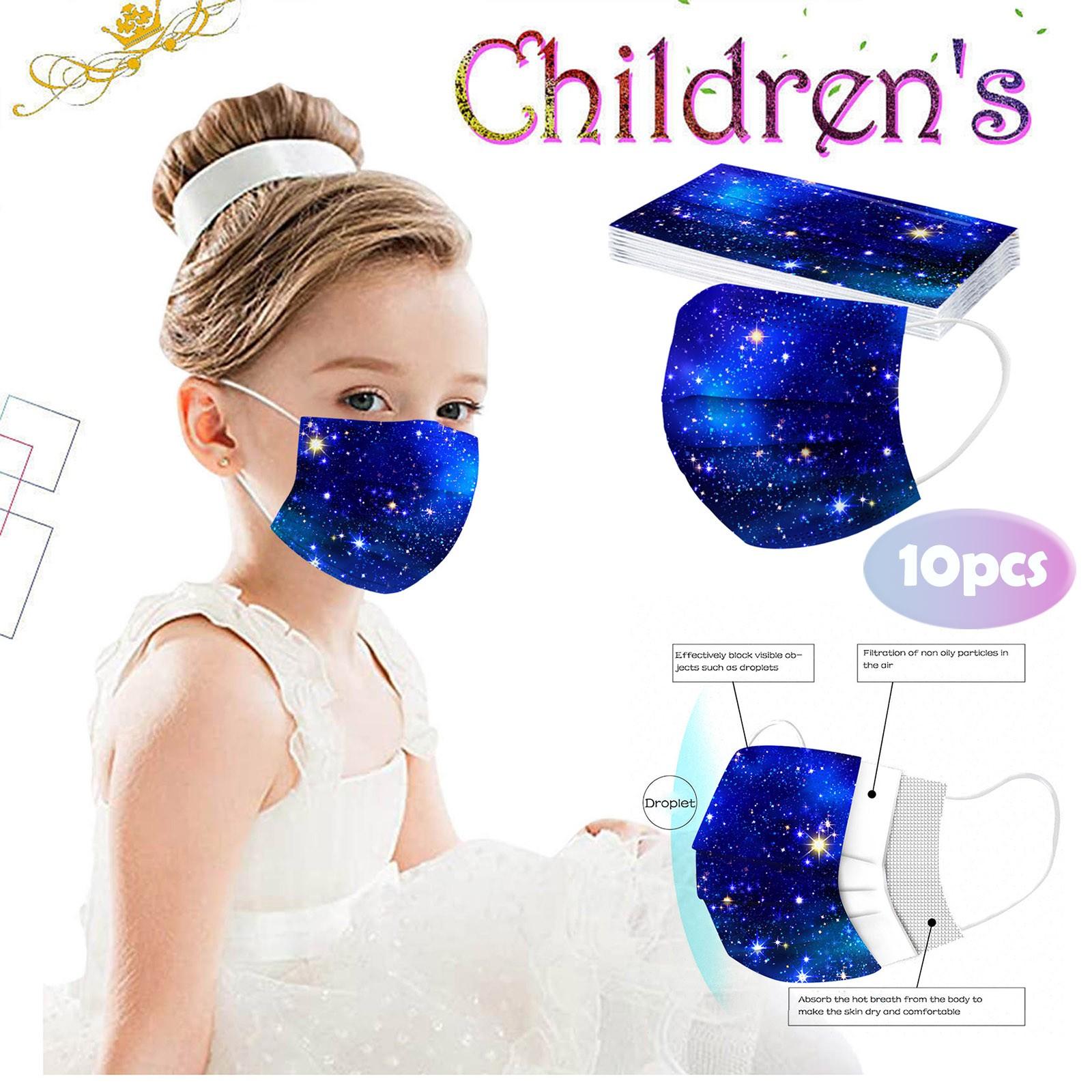 

Child Kids Mask Disposable Face Mask Industrial 3Ply Ear Loop 10PC Mask
