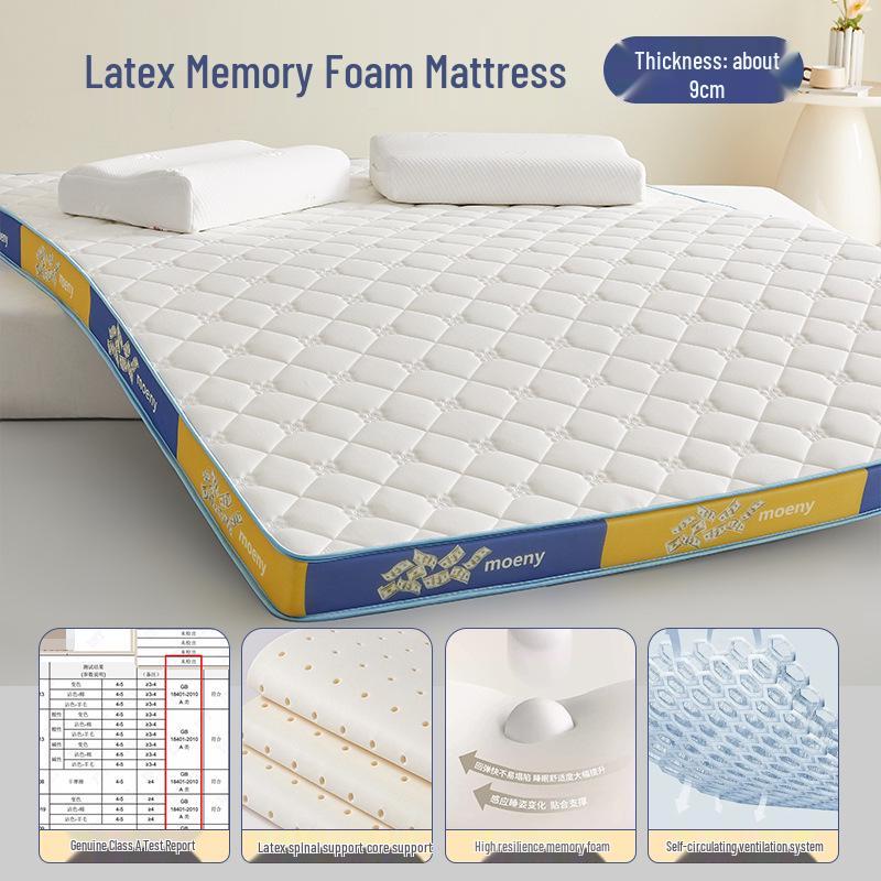 High Resilience Memory Foam Latex Mattress - Double Soft, Thickened for Dorm or Home Use.