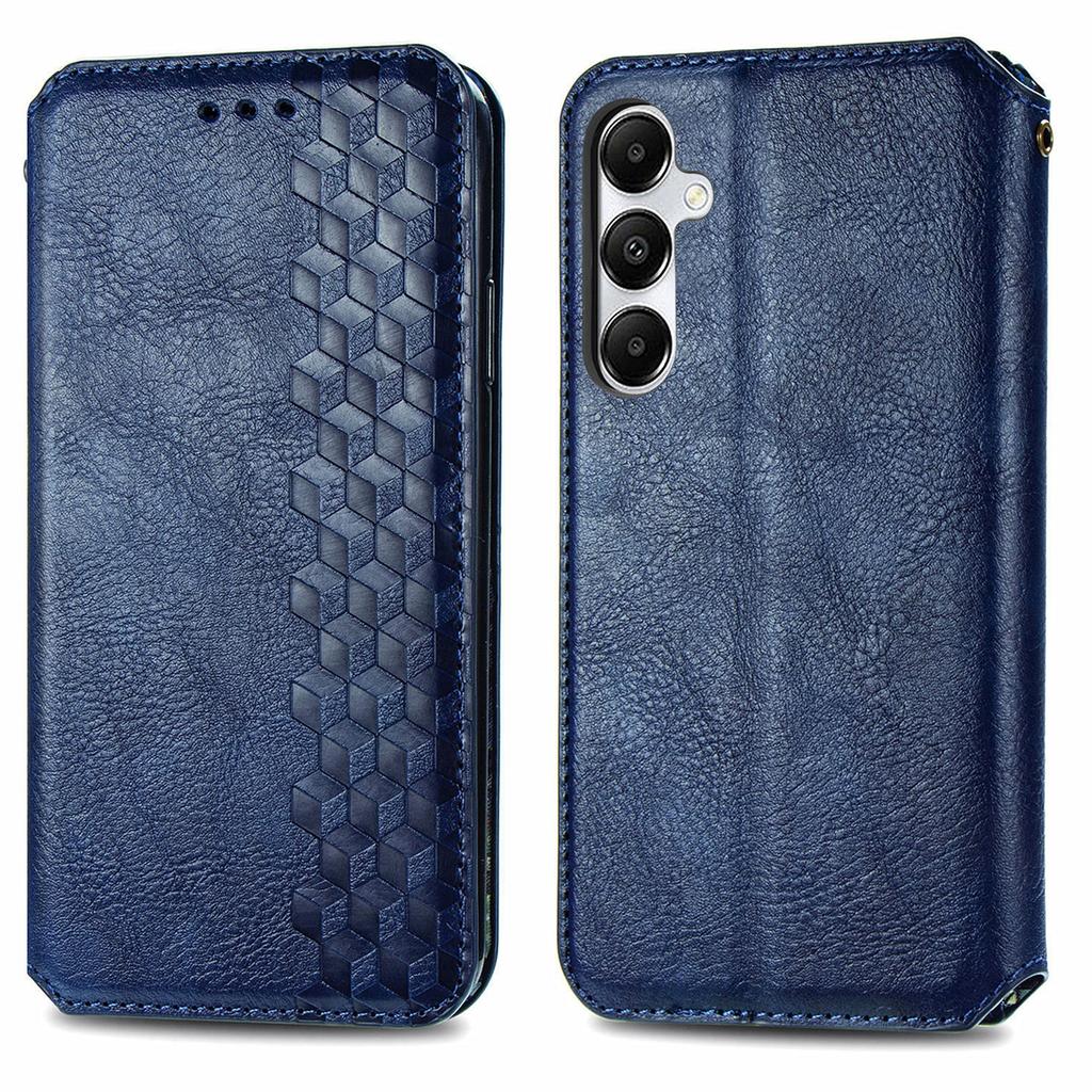 For Samsung Galaxy A55 5G PU Leather Case Rhombus Imprint Wallet Stand Phone Cover