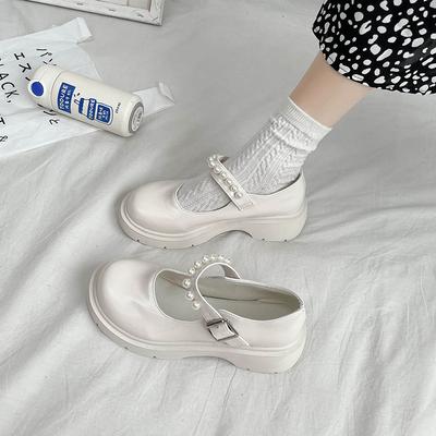 Britischer Stil schwarze Plateau-Kristall-Lederschuhe Frühjahr 2025 neu Mary Jane weiche Sohle Einzelne Schuhe Lolita Damenschuhe