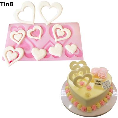 Silicone Mold Valentine's Day Gift Heart Cake Chocolate Mould Muffin Baking Stencil Decorating Tools