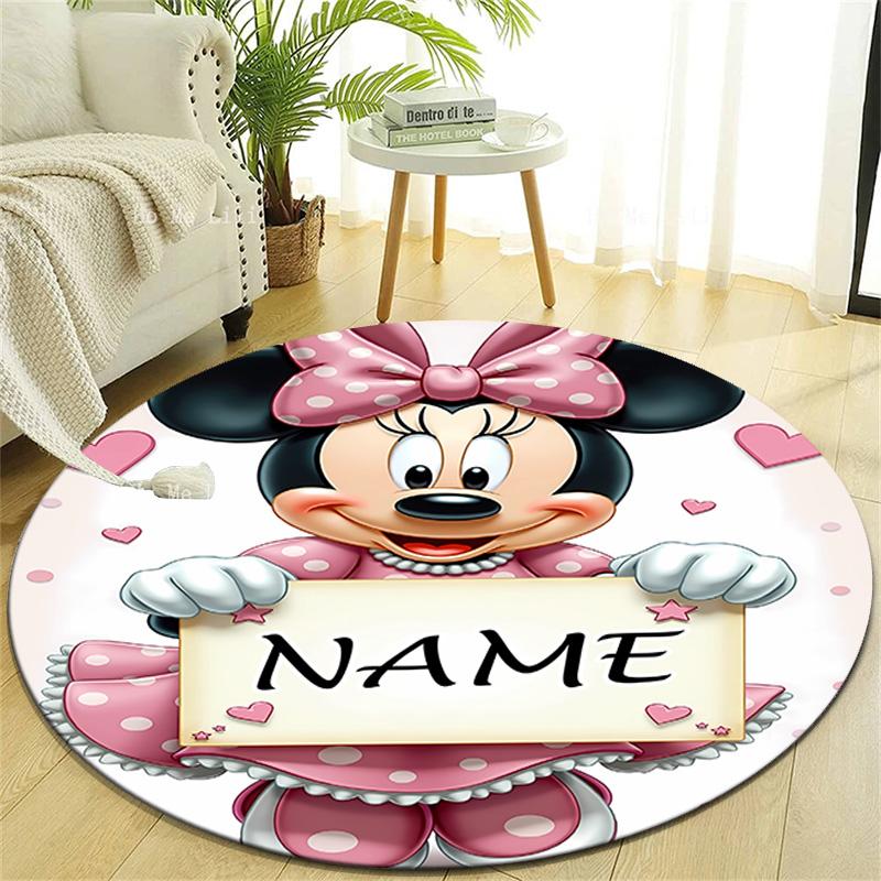 Personalized M-Minnie Round Chair Office Rug - Perfect for Mat, Office Chair & More - Ideal Gift for Birthdays and Holidays
