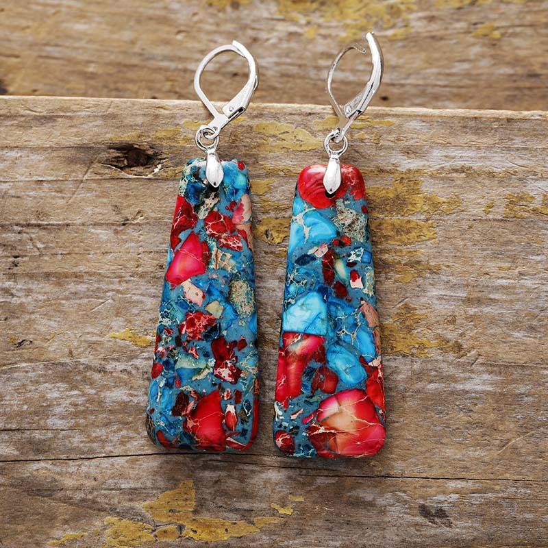 Ethnic Style Natural Stone Emperor Stone Water Drop Earrings Earrings Light Luxury Jewelry Earrings