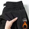 Herren Bequeme Cord Freizeithose Locker mit Bändern an den Beinen, Herbst Winter Übergröße Plüsch und Verdickt Vielseitige Jogginghose