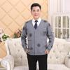 Spring Festival Fu Character Knitted Cardigan - Jia Ling Style for Couples, Middle-aged & Elderly