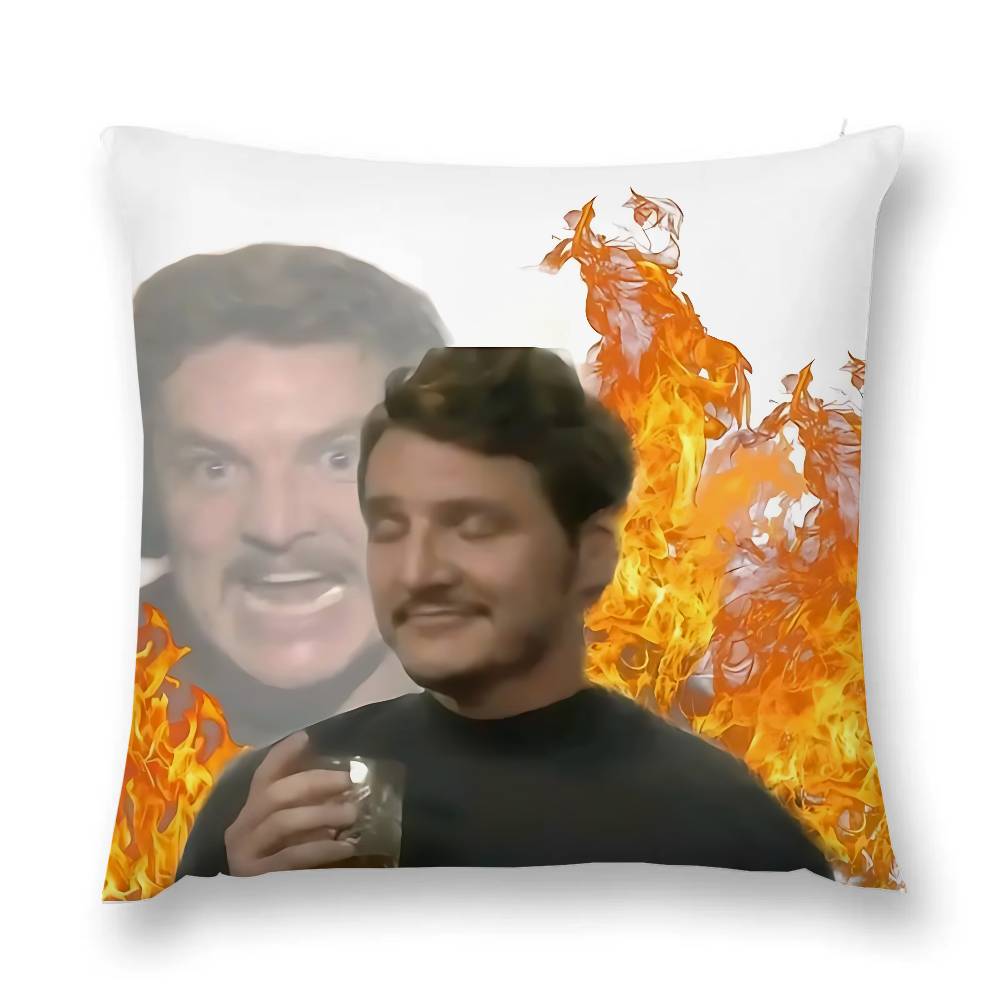 Funny P-Pedro Pascal M-Mood M-Memes Pillow Case Throw Pillow Cover Nordic Vintage Style Cushion Covers Home Living Room Sofa