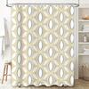 Modern Floral Print Shower Curtain Waterproof Bathroom Decor for Home Decoration Cream Grey White Geometric Pattern Design