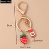 Cute Enamel Simulation Food Fruit Keychan Lemon Strawberry Key Ring for Women Girls Handbag Pendant DIY Jewelry Gift