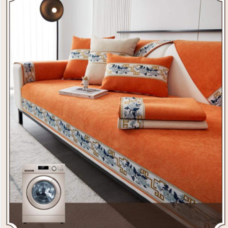 

1 шт. Нескользящая подушка для дивана с вышитым краем, Тканевый чехол для дивана, Подушка для сиденья на четыре сезона, Домашняя универсальная для дома 70x70cm