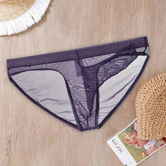 Hüfttiefer 3D Elefantennase Einfarbig Herren Slips Sexy Transparentes Netzgarn Unterhosen