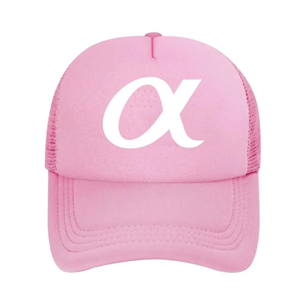 Alpha Symbol Minimalist  Inspired Greek Letter Art Design Mesh Baseball Cap