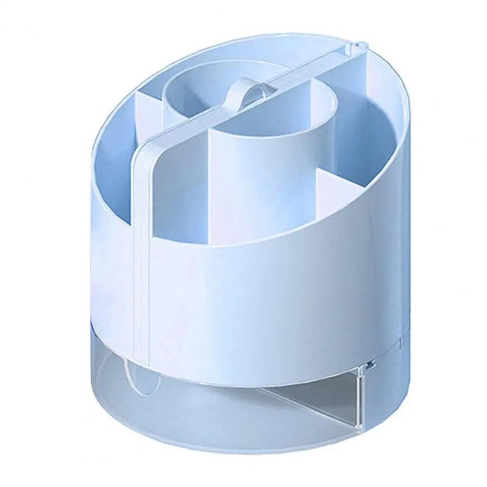 

Compact Pencil Storage Box Stylish Stationery Organizer Creative 4-in-1 Pen Holder Desktop Decor синий