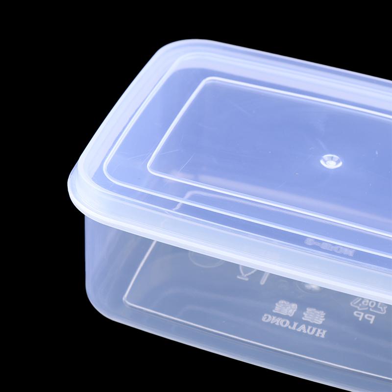 300/500ml Průhledná plastová obdélníková dóza Speciální do lednice Vzduchotěsná Potravinářská Kuchyňská úložná krabice