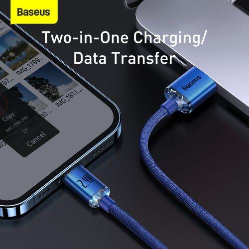 Cable Baseus  Baseus Crystal Shine Series Cable USB Cable for Fast Charging and Data Transfer USB Type A - Lightning 2.4A 1.2m Blue (CAJY000003)