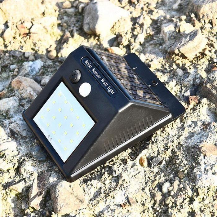 Applique murale extérieure 20 LED solaires avec capteur de mouvement - Noir