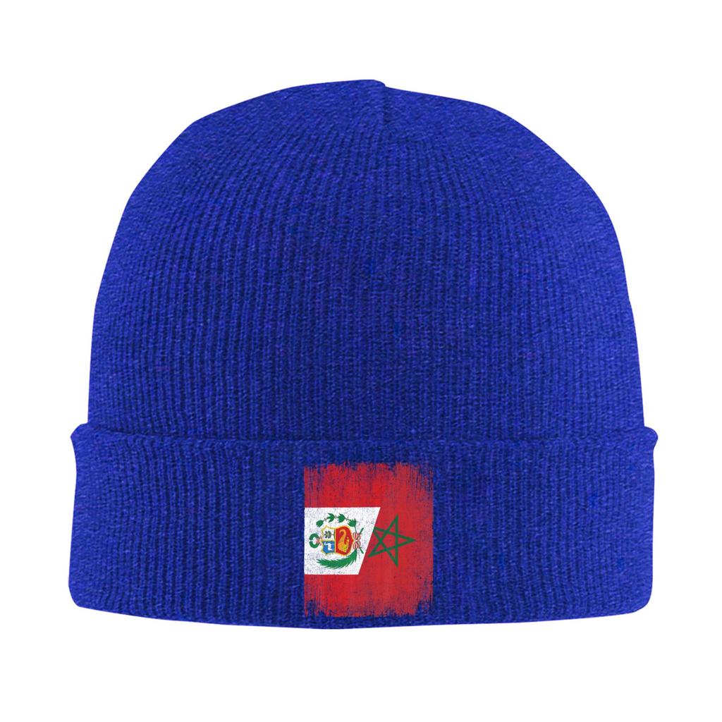 Morocco Flag Beanie Hats Bonnet Hats Female Male Retro Kpop Skullies Beanies Autumn Design Warm Caps