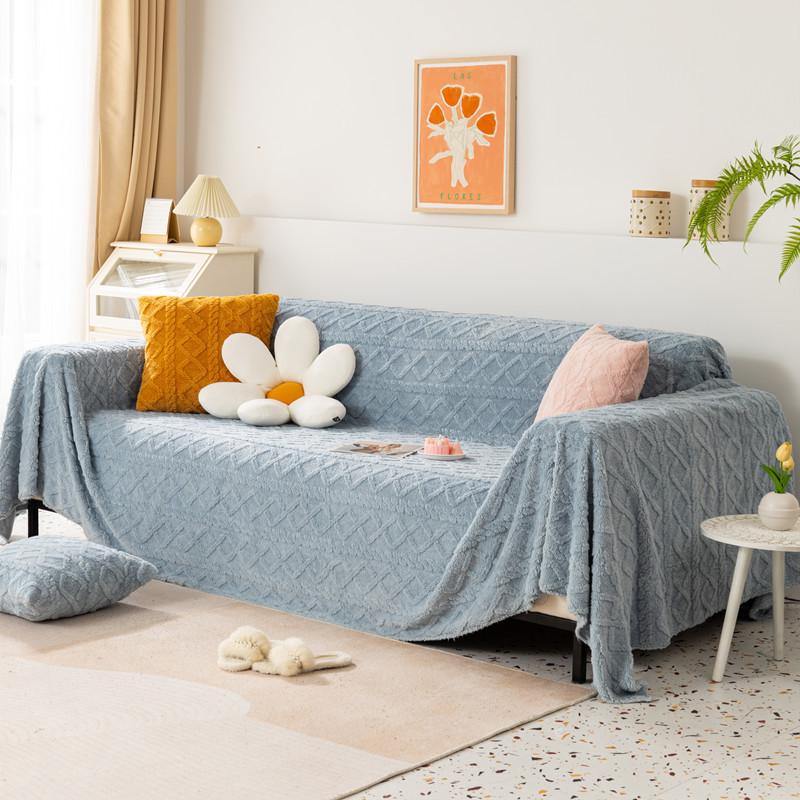 Moping Cat Feeling Plush Sofa Cover Blanket for All-inclusive Sofa Towel  Living Room Sofa Cover Anti-cat Scratch Couch Cover