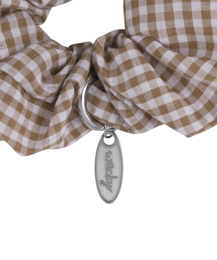 Wacky Willy Women'S Metal Embellished Scrunchie Beige