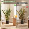 Artificial Sansevieria Plant, 77 Cm, 21 Adjustable Leaves, Pot, Green