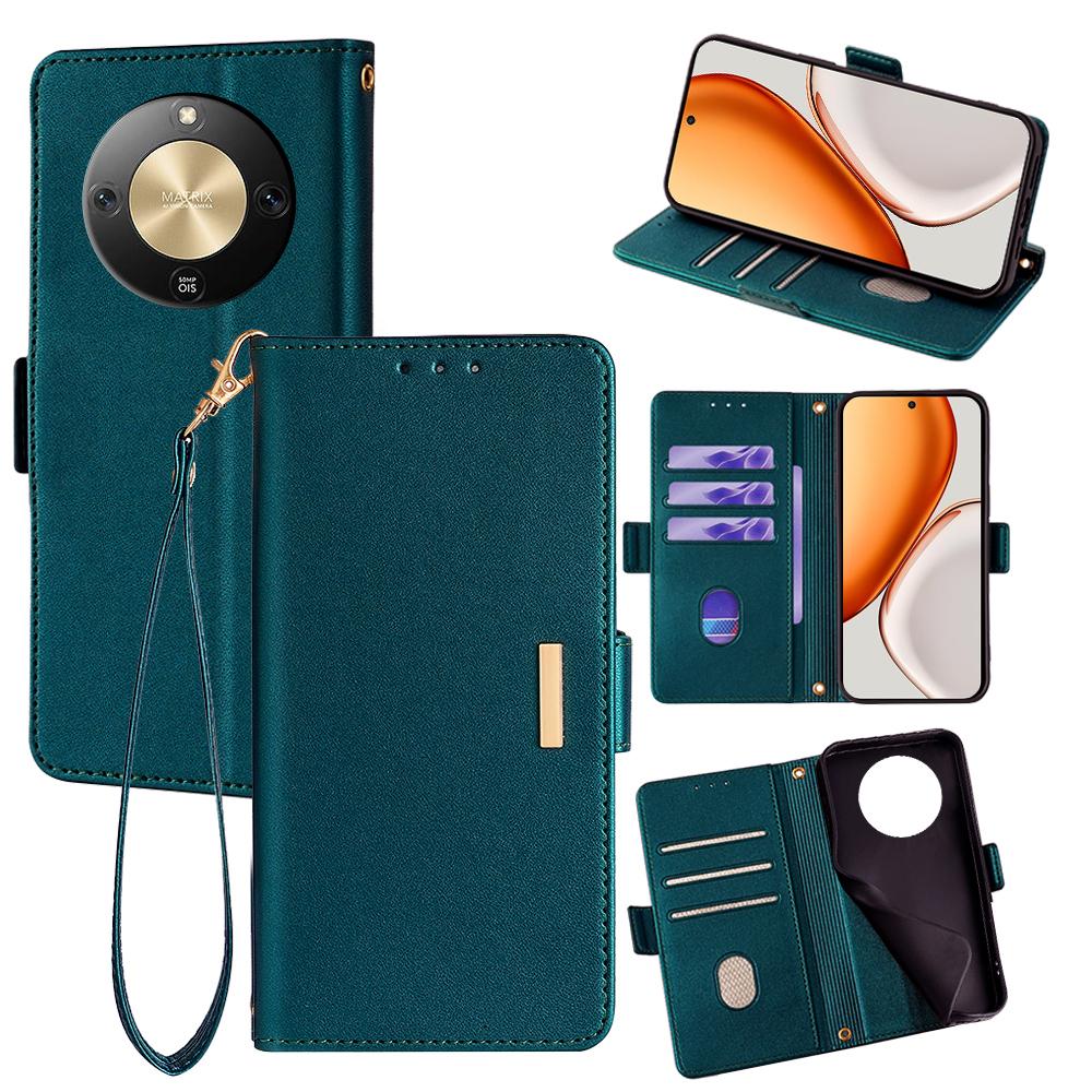 For Honor Magic8 Lite 5G/X9d 5G/X70 5G Case RFID Blocking Wallet PU Leather Phone Cover with Wrist Strap