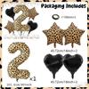 Super sized 40inch leopard print digital balloon with leopard print pentagram and black heart balloon for birthday party decor