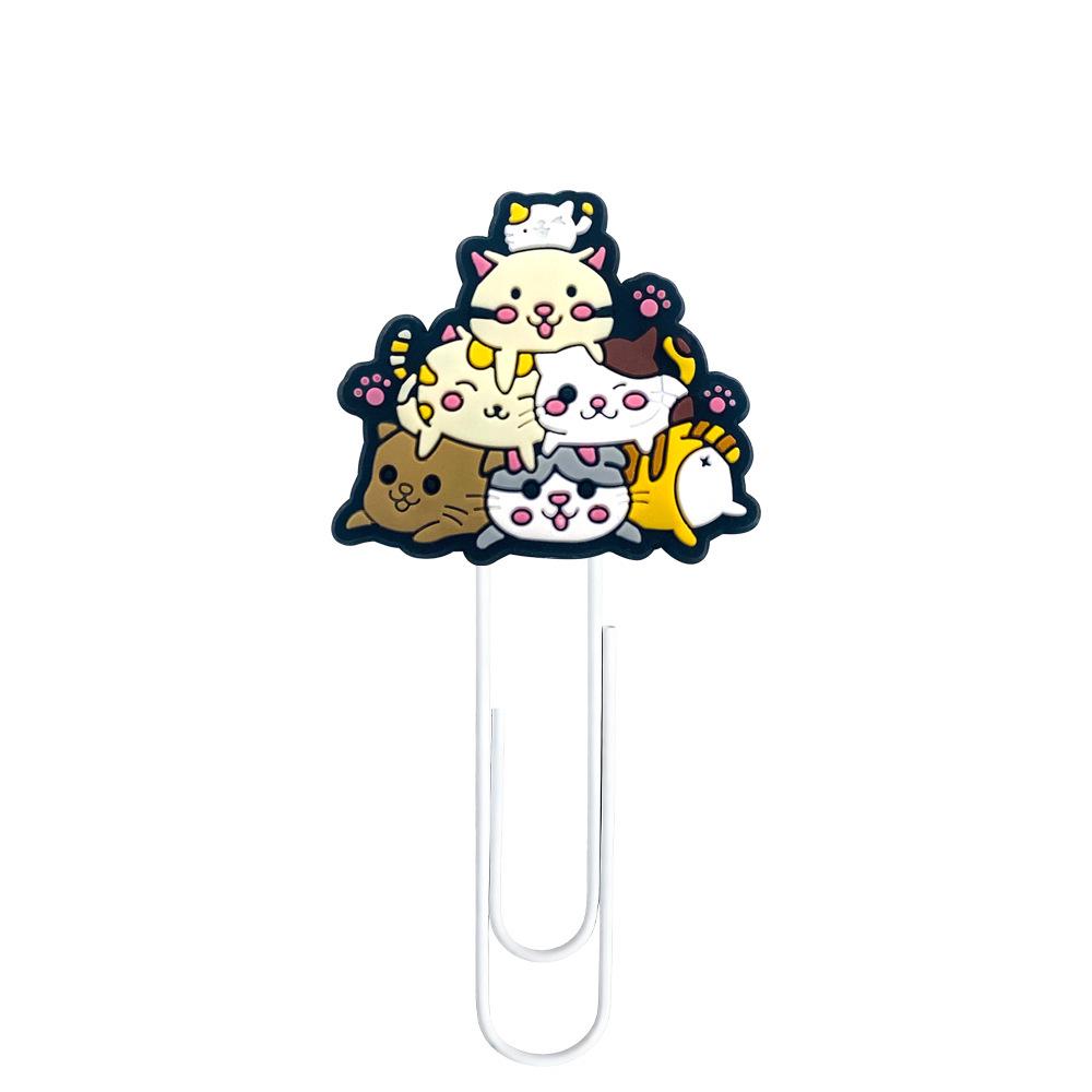 Creative Cat Cartoon Bookmark: Colorful Large Paperclip for Office & DIY.