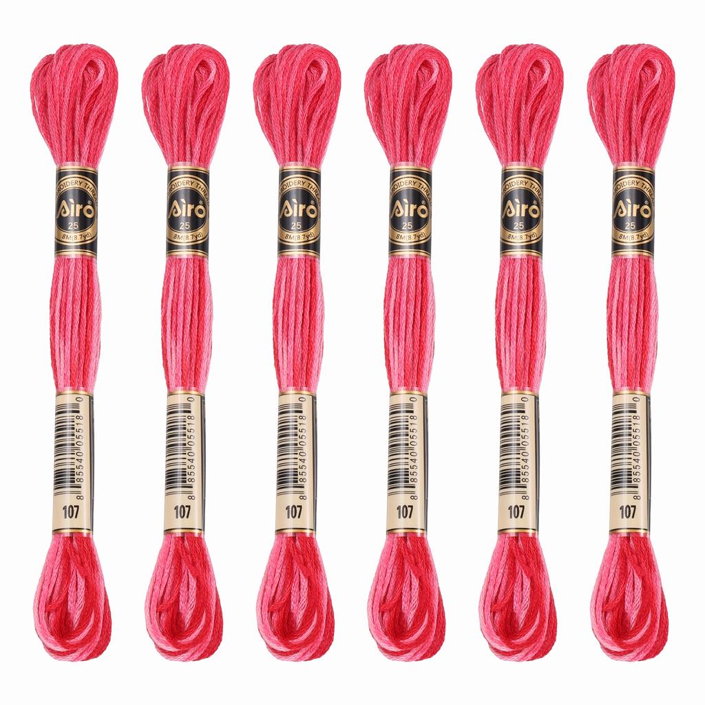 6 Skeins Embroidery Floss, Gradient Colors Polyester Embroidery Threads Bracelets String for Cross-Stitch Hand Embroidery