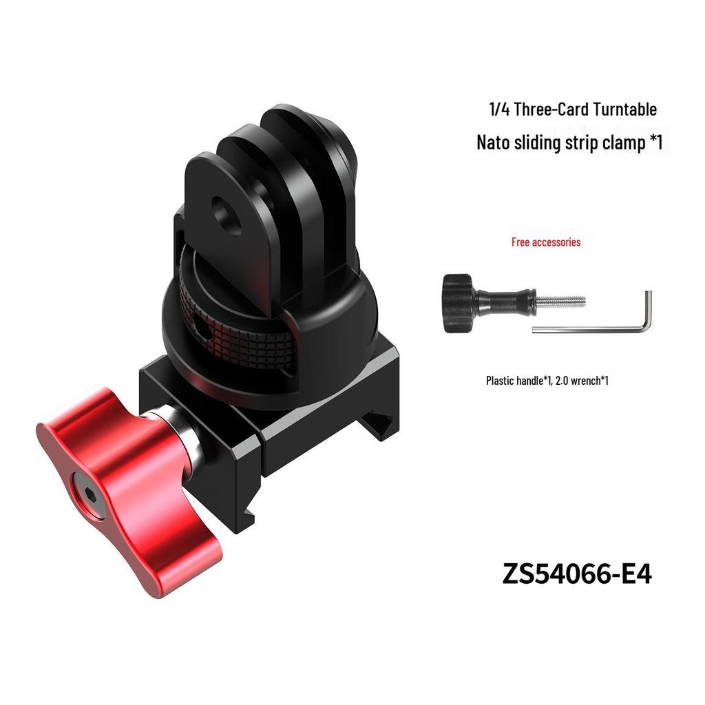 Metal NATO Rail Clamp with 1/4 Tripod Magic Arm Adapter for Camera Cage & DJI Stabilizer