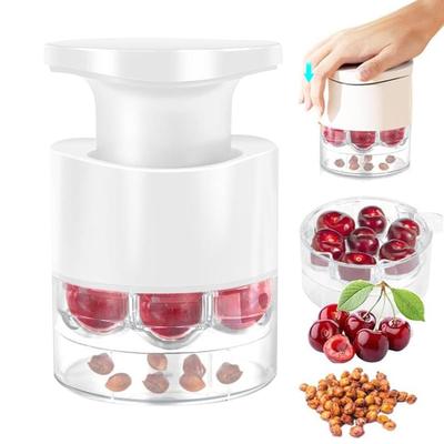Outil Dénoyauteur de Cerises Multifonctionnel 7 Trous Bouton Poussoir Épépineur d'Aubépine Ustensiles de Cuisine Épépineur Aide Outils Fruits Légumes