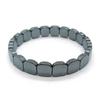 Schmuck Schwarze Gallensteine Armband Elastisch Herren Armreif Quadratische Perlen Armband für Männer und Frauen