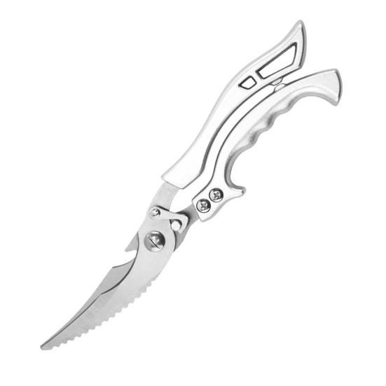Heavy-Duty Kitchen Shears with Spring-Loaded Handle, Stainless Steel Poultry Scissors for Chicken Fish Ribs, 6-in-1 Multi-Tool with Bottle Opener &