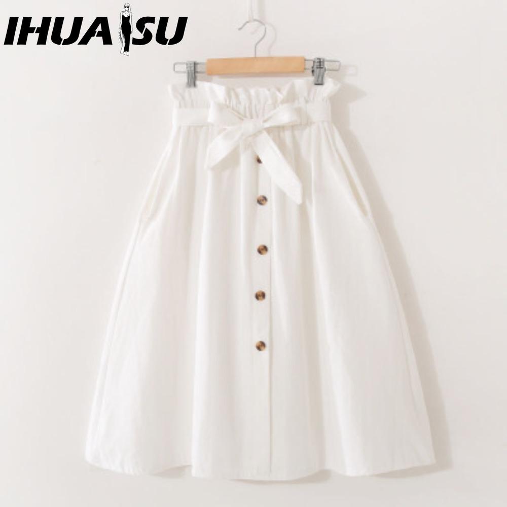 IHUASU Saia Feminina da Moda Casual Verão Primavera