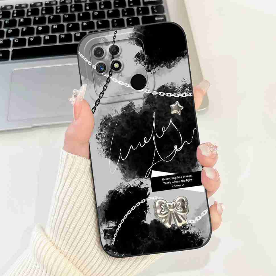 For Realme Narzo 50A Case RMX3430 Colorful Flowers Soft Silicone Cover For Oppo Realme Narzo50a 6.51" Fashion Protective Shell