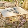 ATEPA Mini Faltbares Outdoor Solo Niedrig 15kg Gewicht Bett mit Freizeit-Tisch, Bambus, Kompakt, Klein, Tisch, Camping, Tisch, Kapazität, Aufbewahrung, Picknick,