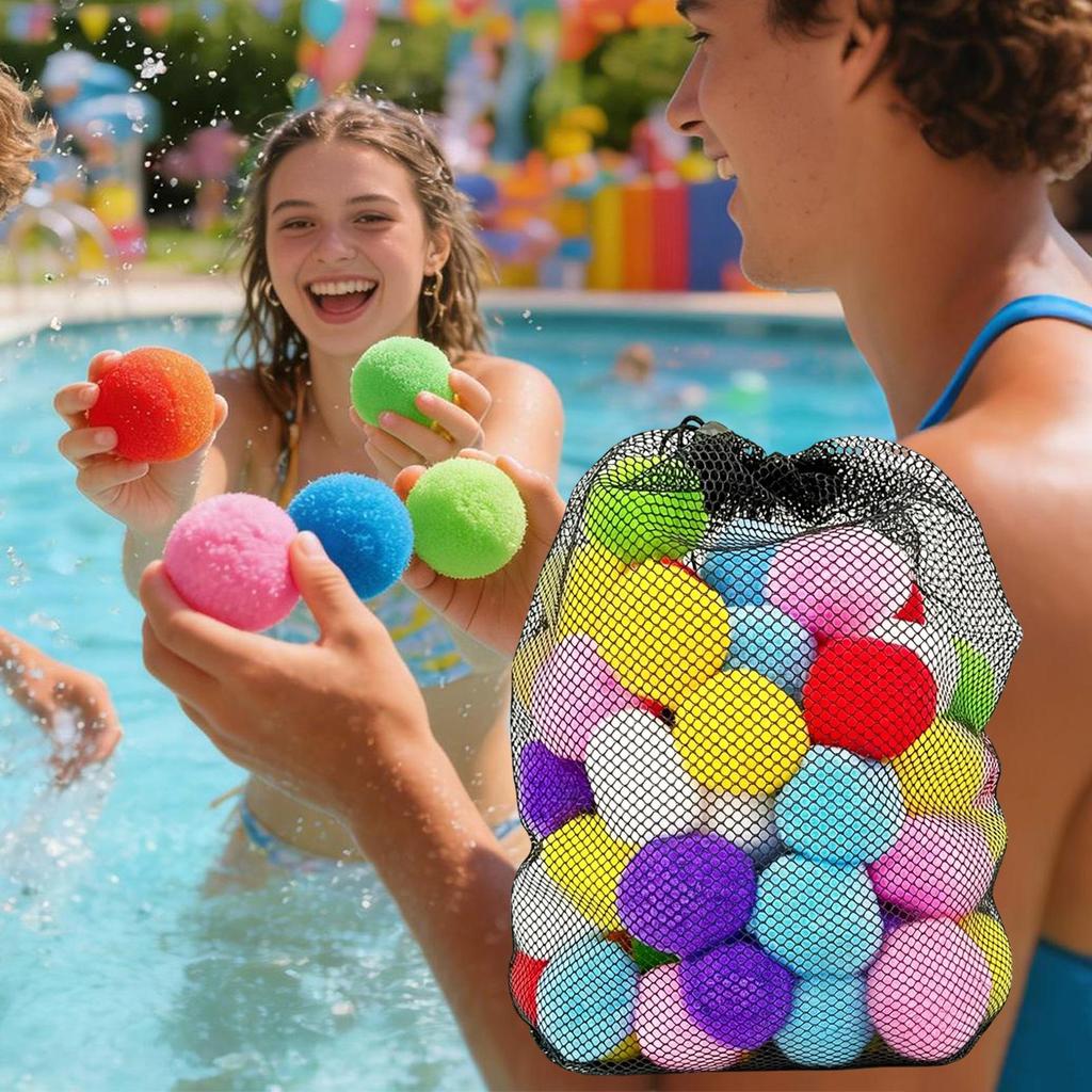 Water Balls 60Pcs Soft Colorful Soaker Balls for Outdoor Beach Pool Lawn Garden Kids Children Play Summer Fun Family Activity