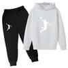 Kids Casual Autumn Spring 2pcs Hoodie+Pants Letter Print Tracksuits 2-13 Years Boys Girls Simple Outfits Children Clothes Sets