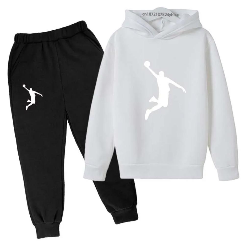 

Kids Casual Autumn Spring 2pcs Hoodie+Pants Letter Print Tracksuits 2-13 Years Boys Girls Simple Outfits Children Clothes Sets 100