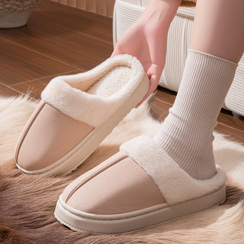 Winter Retro Warm Cotton Slippers Autumn and Winter Indoor Home Soft Bottom Comfortable Non-slip Warm Plush Cotton Mop
